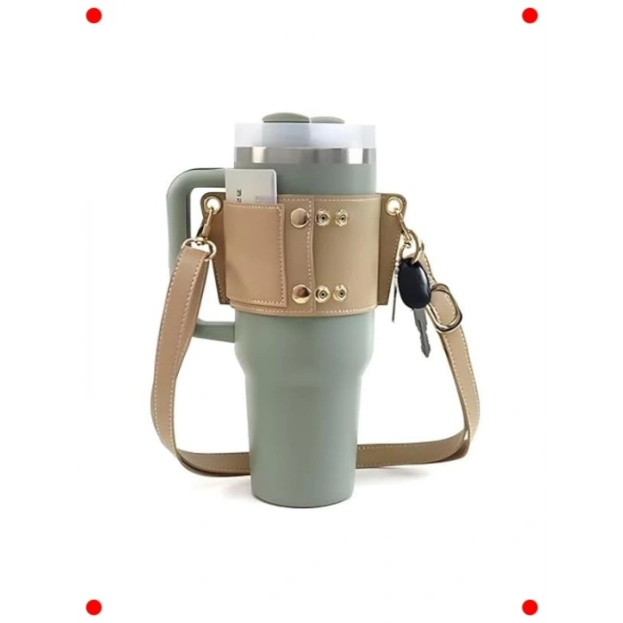 Termos Taşıma Askısı - Su Şişesi Tutucu Kılıf (Vegan Deri)