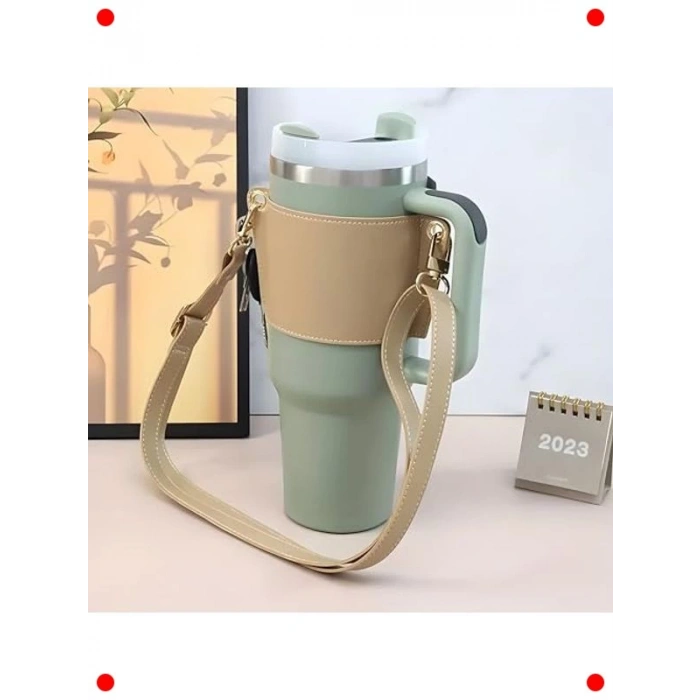 Termos Taşıma Askısı - Su Şişesi Tutucu Kılıf (Vegan Deri)