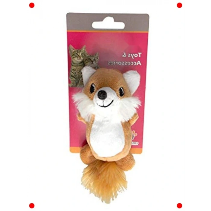 Tilki Şekilli Peluş Hışırtılı Uzun Kedi Oyuncağı 95cm