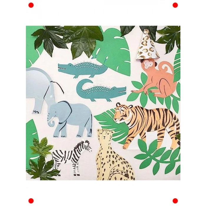 Timsah Desenli Parti Peçeteleri - 16 Adet