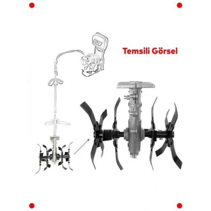 Tırpan Yedek Çapa Aparatı Bıçağı 9 Diş 26 mm Uyumlu