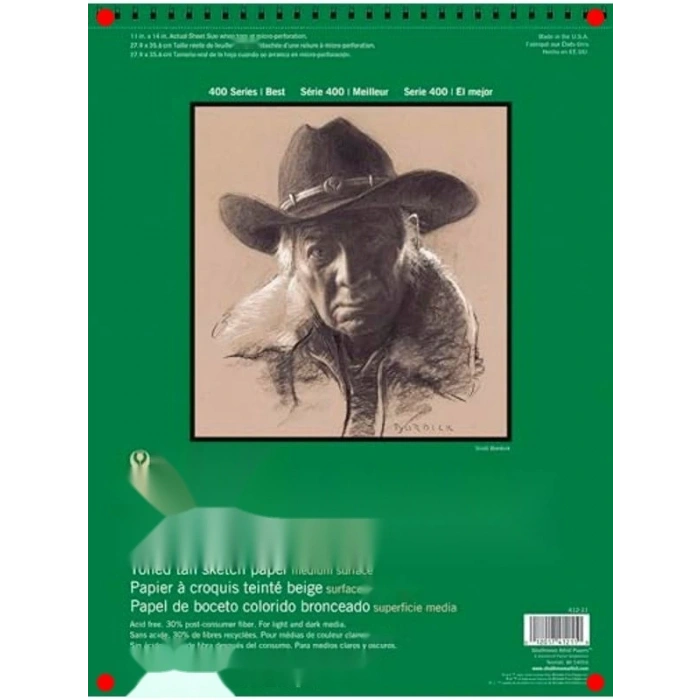 Tonlu Kahverengi Eskiz Defteri - 24 Yaprak (28x36 cm)