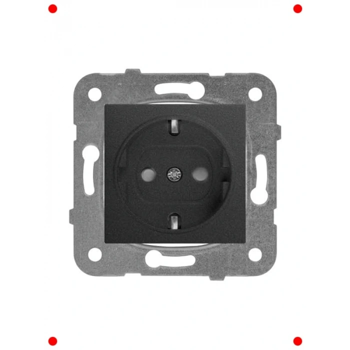 Topraklı Füme Priz Çocuk Korumalı