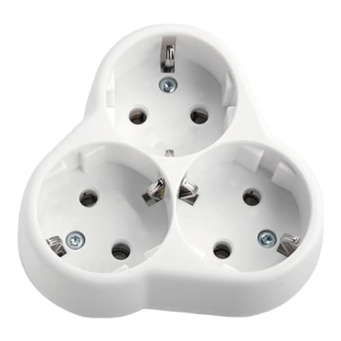 Topraklı Papatya 3lü Grup Priz, Kablosuz Üçgen