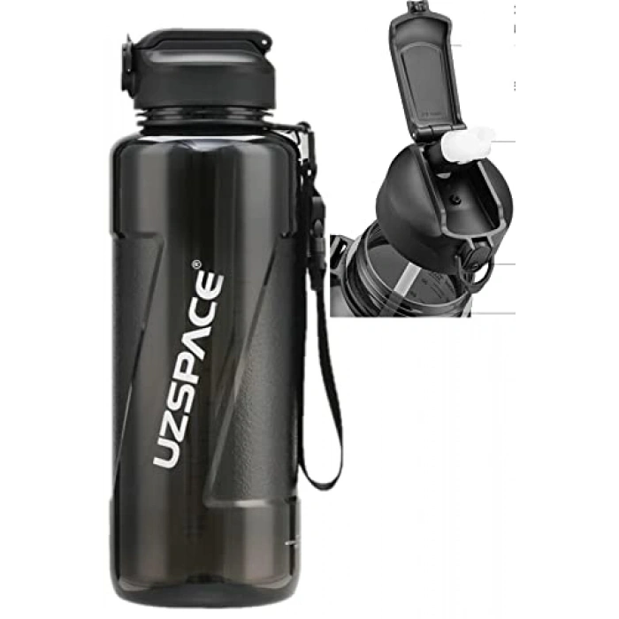 Tritan Malzemeden Üretilen 1500 ml Siyah Su Matarası