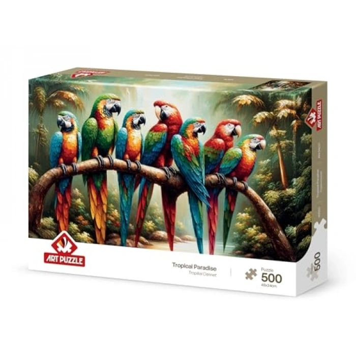 Tropikal Cennet Temalı 500 Parça Puzzle, Eğlenceli Aktivite