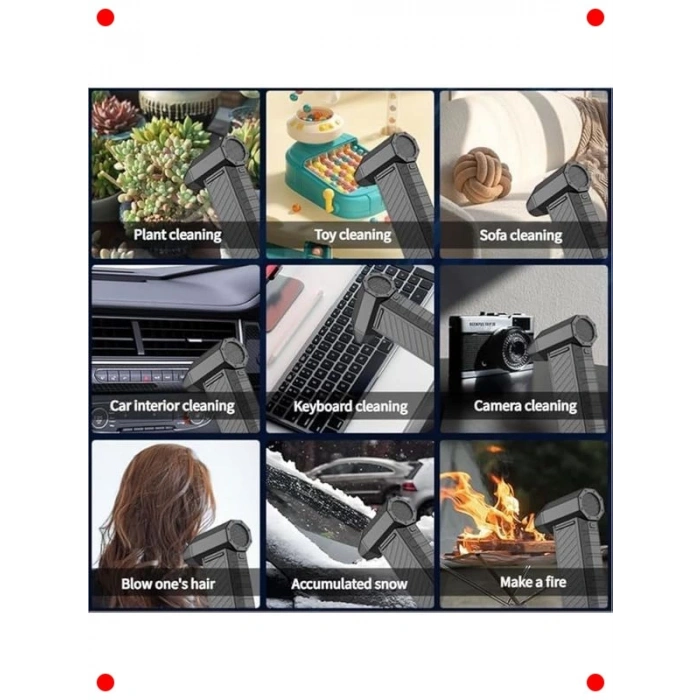 Turbo Jet Fan - Şarjlı Çok Amaçlı Hava Püskürtücü