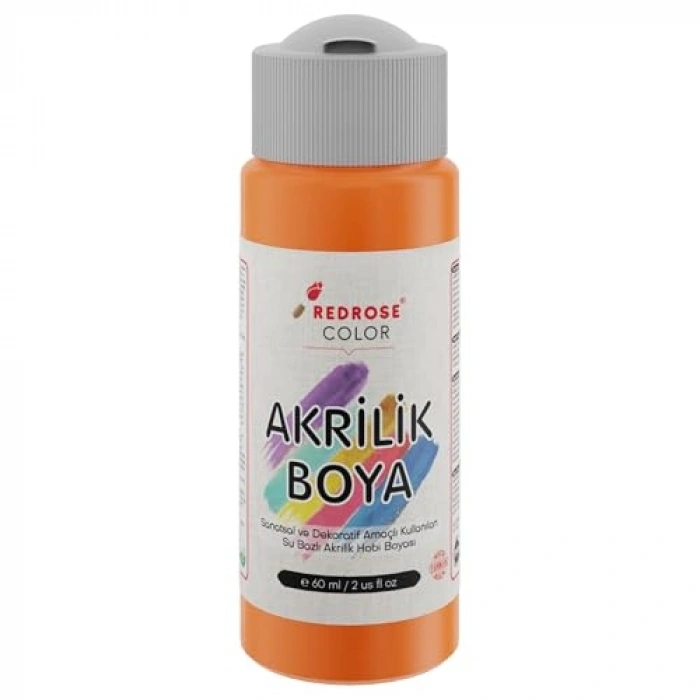 Turuncu Akrilik Boya, 60ml, Parlak ve Canlı Renk Seçeneği