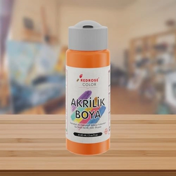 Turuncu Akrilik Boya, 60ml, Parlak ve Canlı Renk Seçeneği