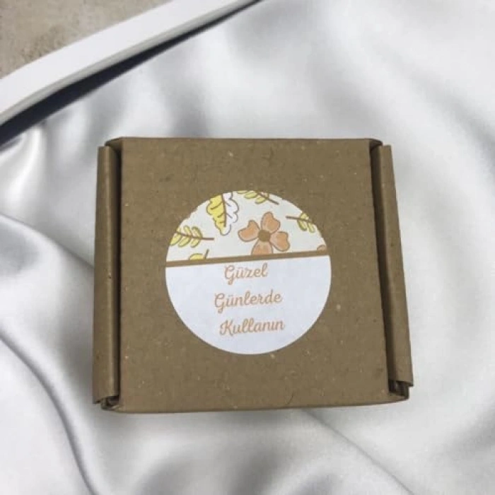 Turuncu Sonbahar Çiçeği Temalı Mat Etiket, 100 Adet