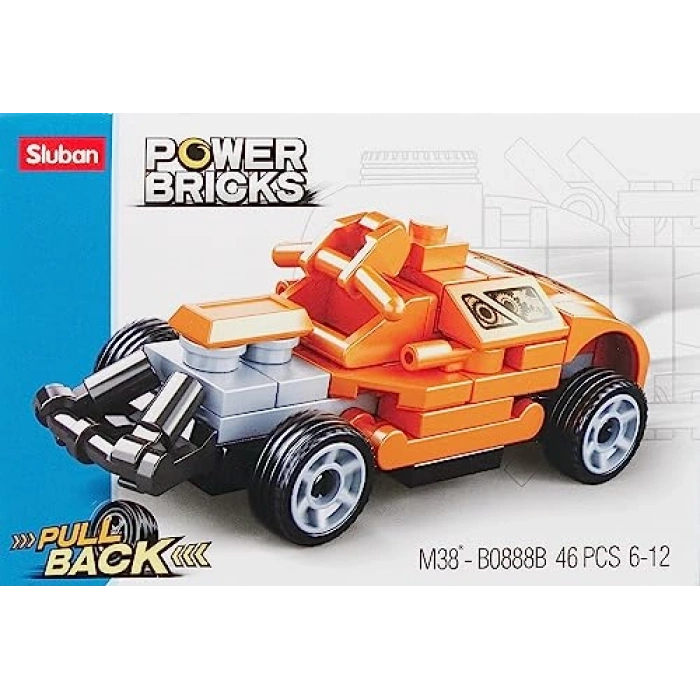 Turuncu Spor Araba Yapım Seti, 46 Parça ile Eğlence