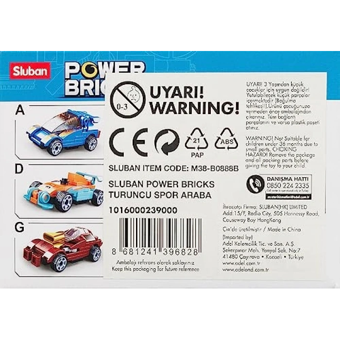 Turuncu Spor Araba Yapım Seti, 46 Parça ile Eğlence