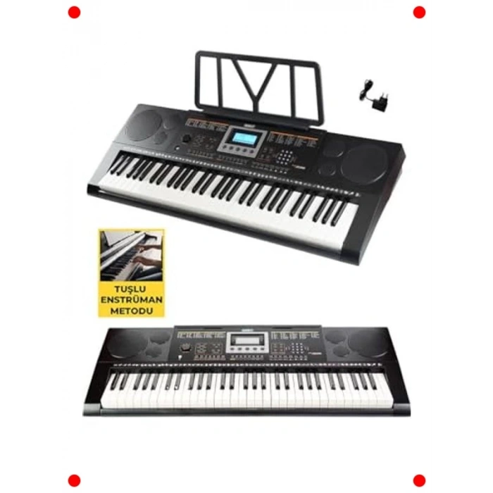 Tuş Hassasiyetli 61 Tuşlu Org Seti - Çanta ve Adaptör