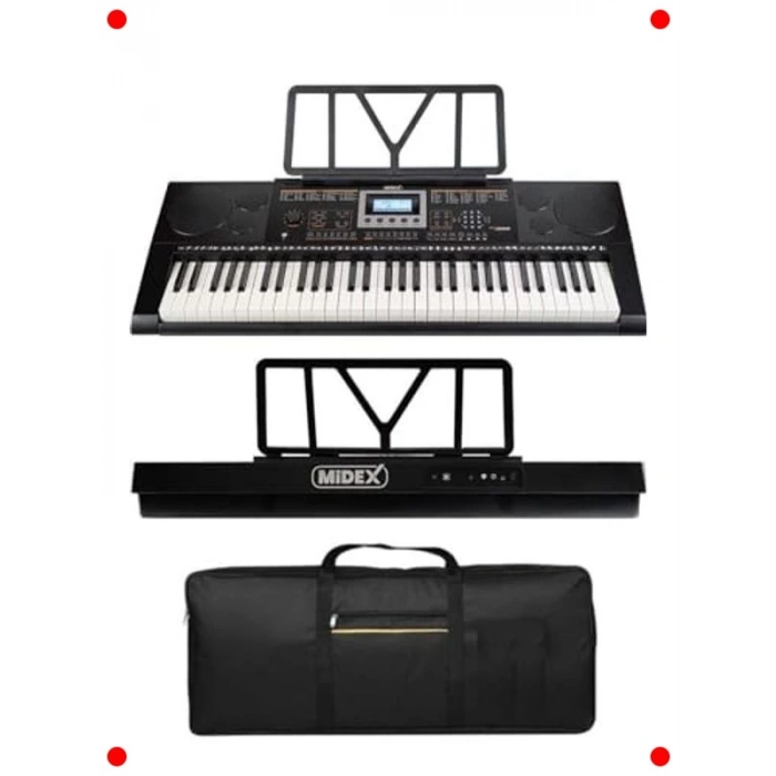 Tuş Hassasiyetli 61 Tuşlu Org Seti - Çanta ve Adaptör