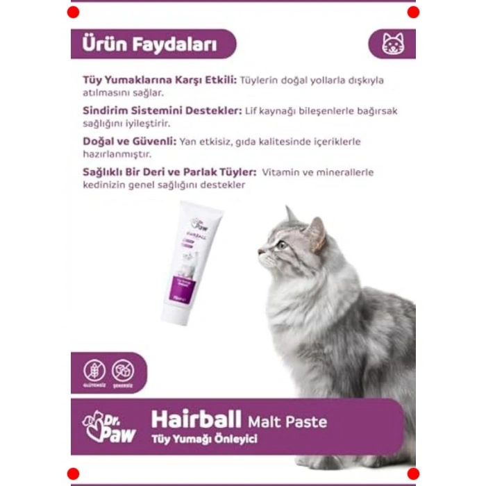 Tüy Yumağı Engelleyici Kediler İçin Malt Macunu 100g