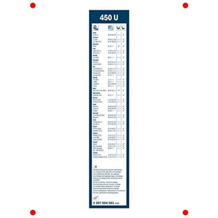 Twin Tip Tekli Silecek Lastiği 450 mm