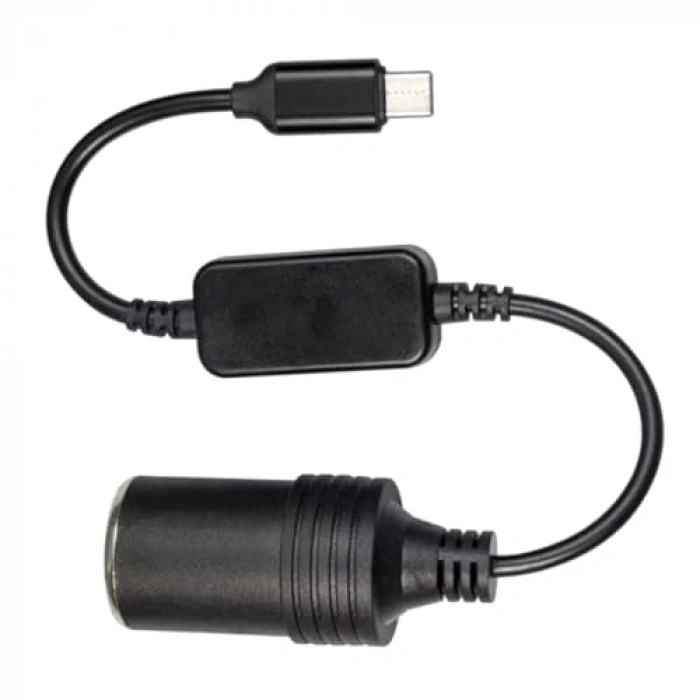 Type-C ile 5 Voltdan 12 Volta Dönüştürücü Çakmak Fişi