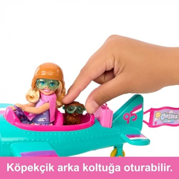 Uçak Oyun Seti ile Barbie Bebek, 7 Aksesuar Dahil