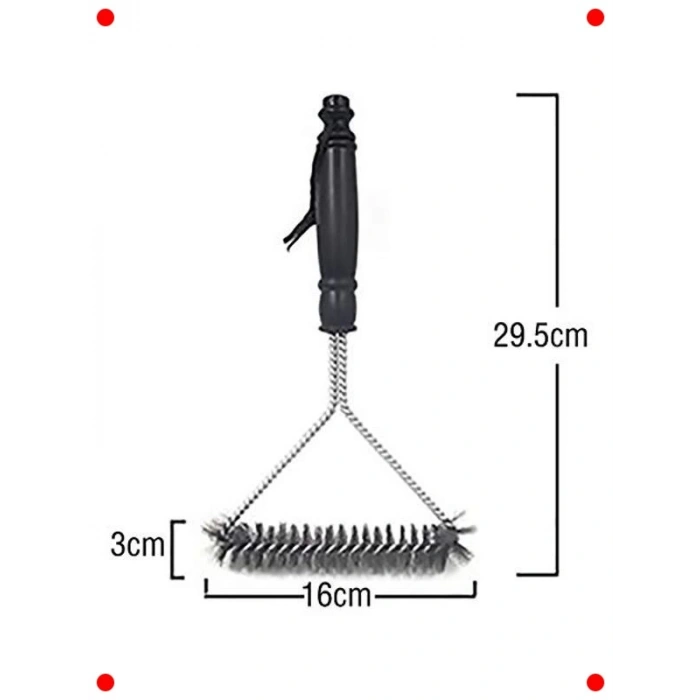 Üçgen Metal Tel Kıllı Izgara Temizleme Fırçası