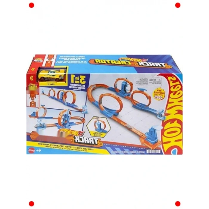 Üçlü Döngülü Araba Yarış Pisti Yapım Seti