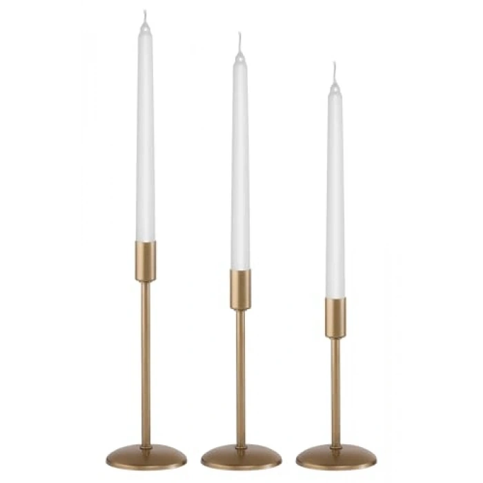 Üçlü eskitme şamdan mumluk, paslanmaz malzeme, dekoratif ev aksesuarı