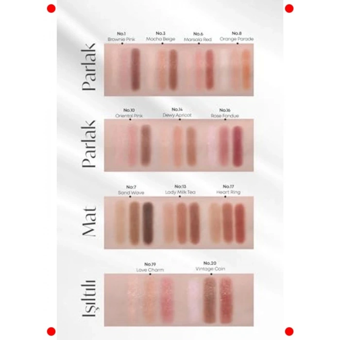 Üçlü Göz Farı Paleti - Marsala Kırmızı Tonları