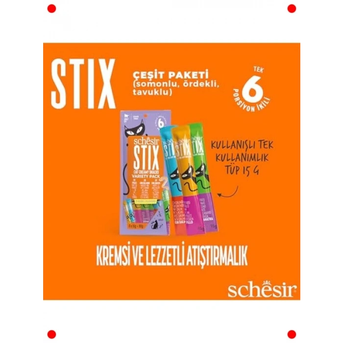 Üçlü Lezzet Krema Kedi Ödülü (Tavuk-Somon-Ördek) 6x15g