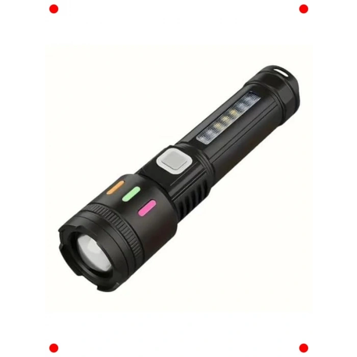 Ultra Parlak USB Şarjlı LED El Feneri, Zoomlu