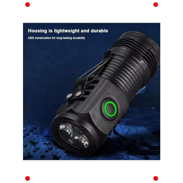 Ultra Parlak USB Şarjlı Mini LED El Feneri - Ortam Lambası