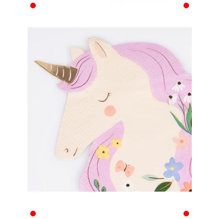 Unicorn Şekilli Parti Peçeteleri - 16 Adet