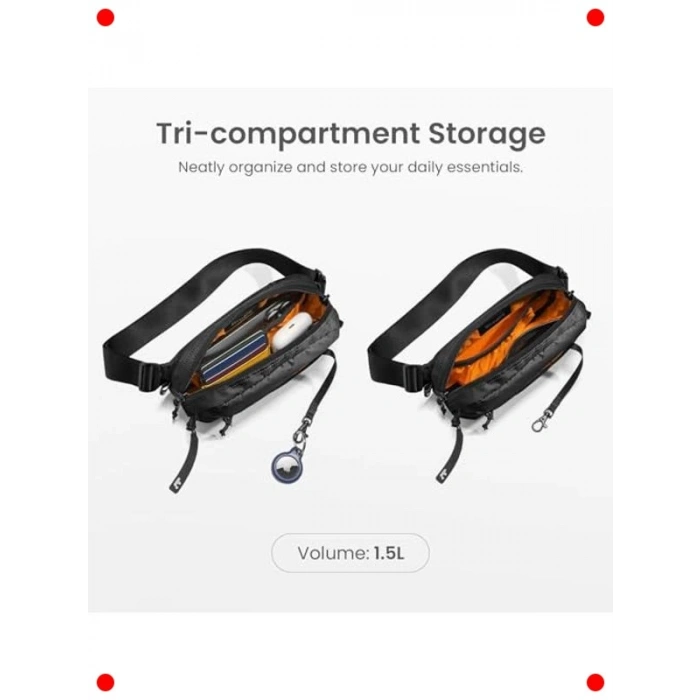 Unisex Hafif Organize Cepli Bel Çantası 1.5L