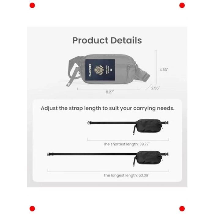 Unisex Hafif Organize Cepli Bel Çantası 1.5L