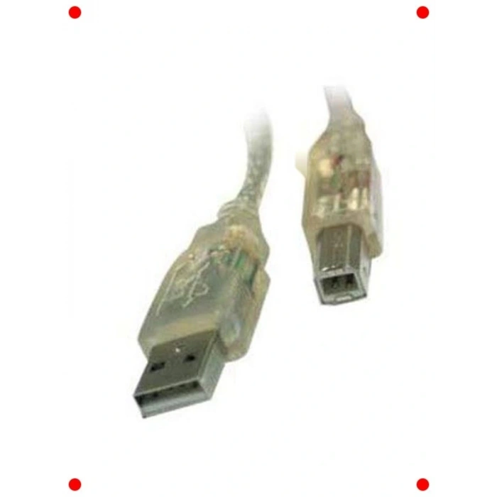 USB 2.0 Yazıcı Kablosu - 7 Metre Şeffaf