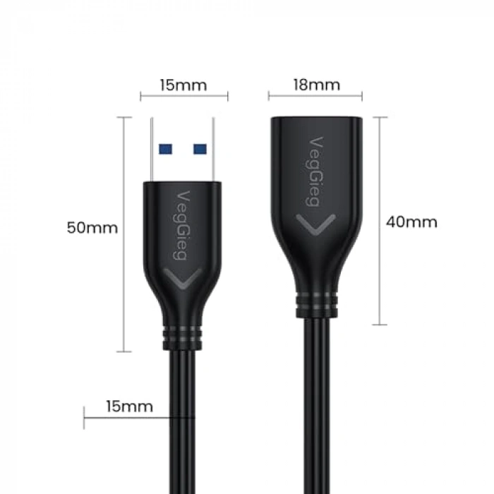 USB 3.0 Uzatma Kablosu, 50 cm Kısa ve Pratik