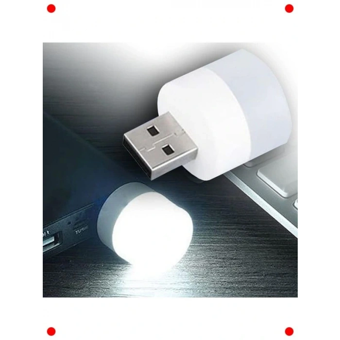 USB  Gece Lambası - Beyaz Işık, Küçük ve Pratik