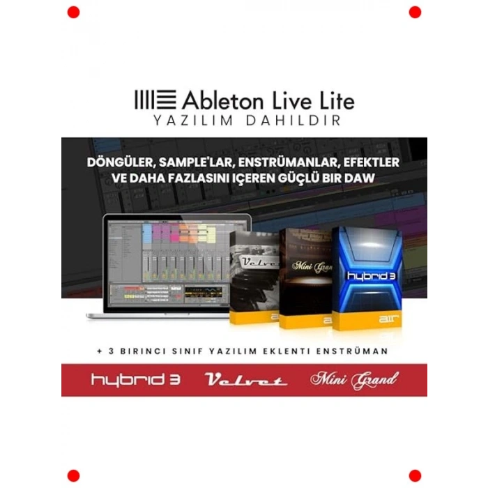 USB MIDI Klavye Kontrolcü - 37 Tuş, RGB Pedler