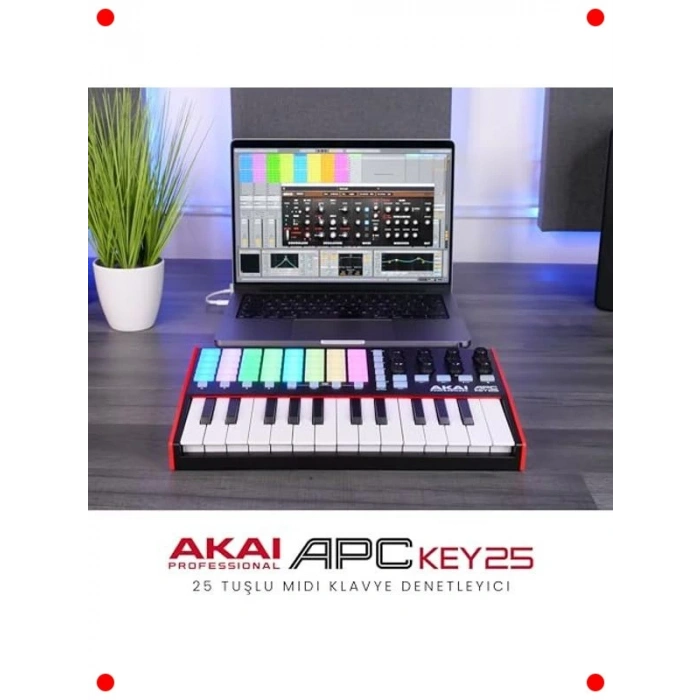 USB MIDI Klavye Kontrolcü - 37 Tuş, RGB Pedler