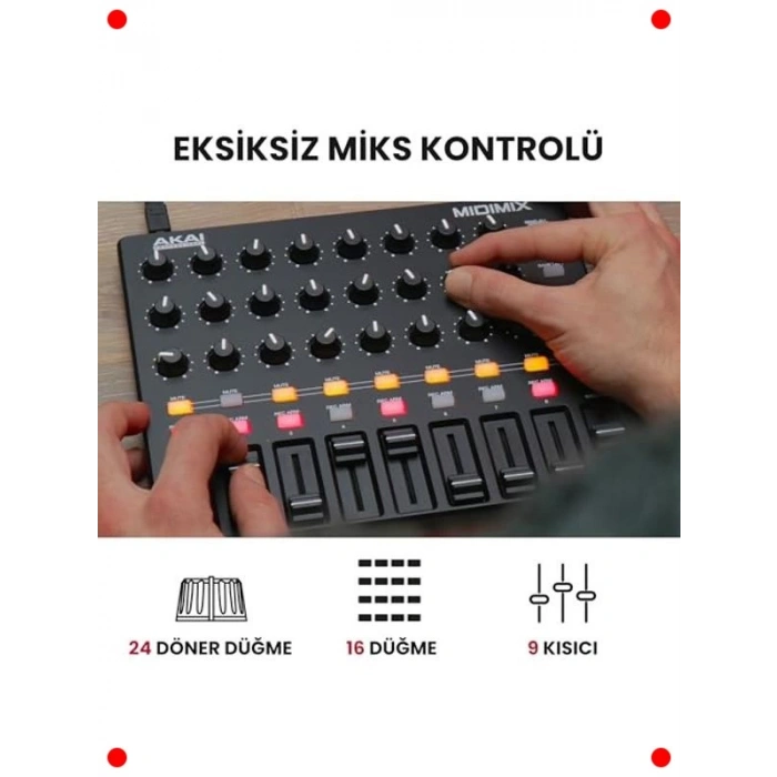 USB MIDI Kontrolcü Mikseri - Canlı Performans & Stüdyo