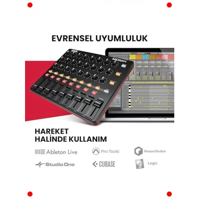 USB MIDI Kontrolcü Mikseri - Canlı Performans & Stüdyo