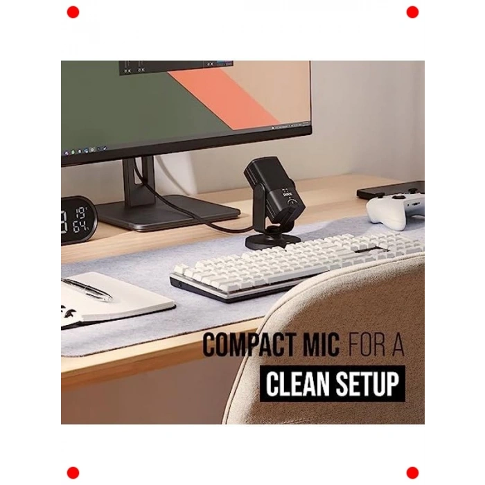 USB Mikrofon - Dahili Pop Filtreli & Manyetik Ayaklı