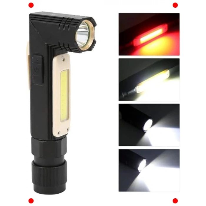 USB Şarjlı Çok Fonksiyonlu LED El Feneri