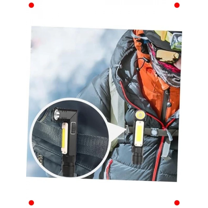 USB Şarjlı Çok Fonksiyonlu LED El Feneri