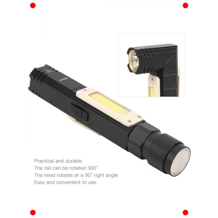 USB Şarjlı Çok Fonksiyonlu LED El Feneri