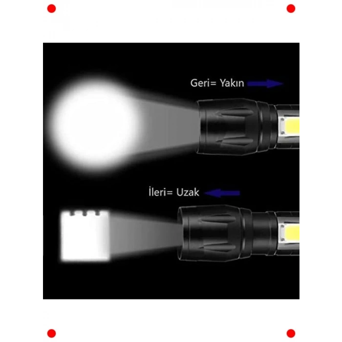 USB Şarjlı Taktik Mini LED Fener