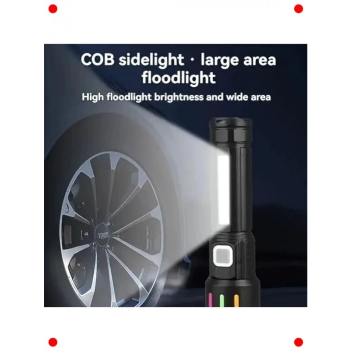 USB Şarjlı Ultra Parlak Zoomlu LED El Feneri