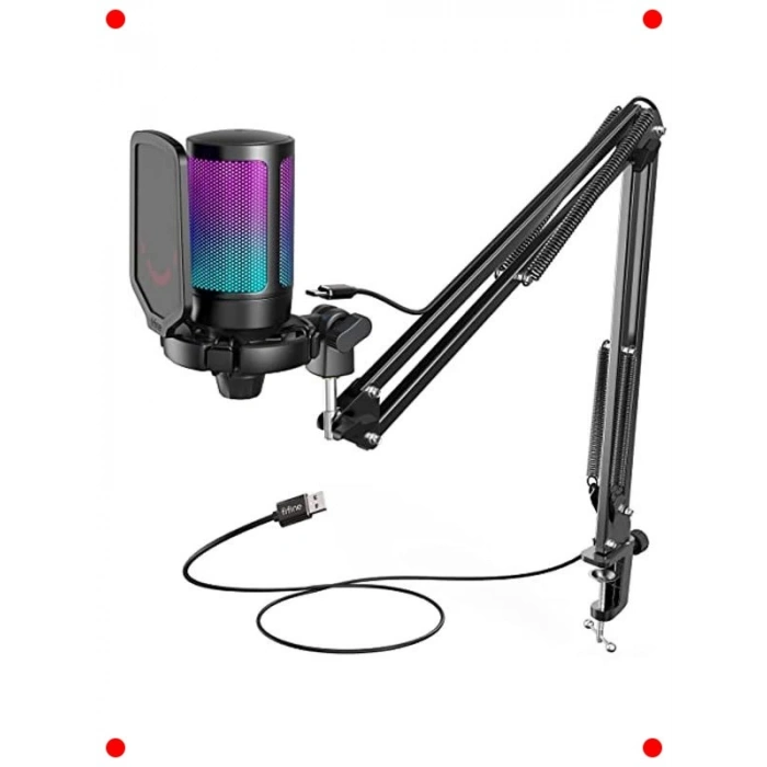 USB Yayıncı Mikrofon Seti - Siyah (A6T)