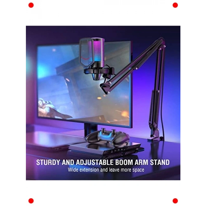 USB Yayıncı Mikrofon Seti - Siyah (A6T)