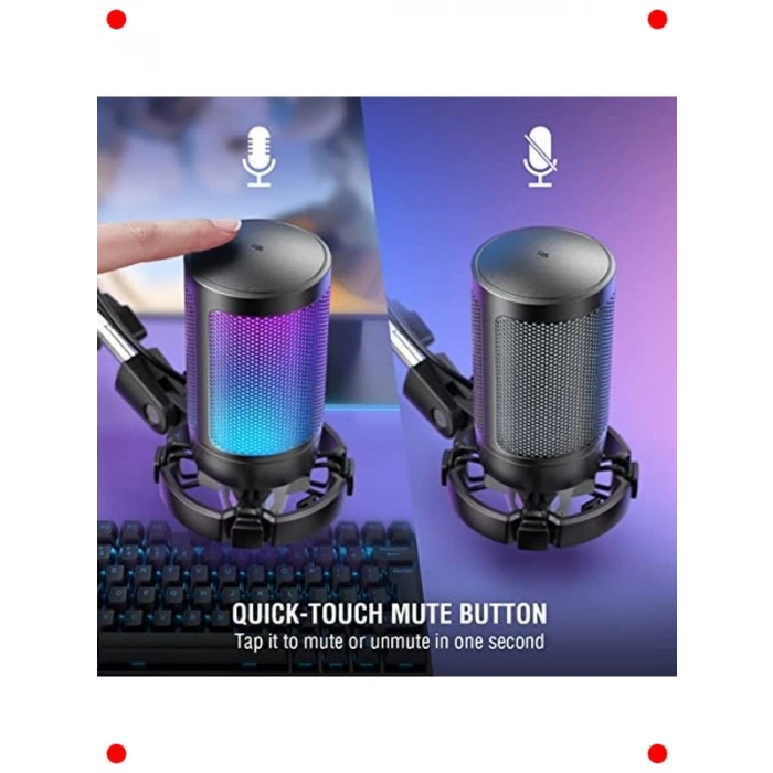 USB Yayıncı Mikrofon Seti - Siyah (A6T)