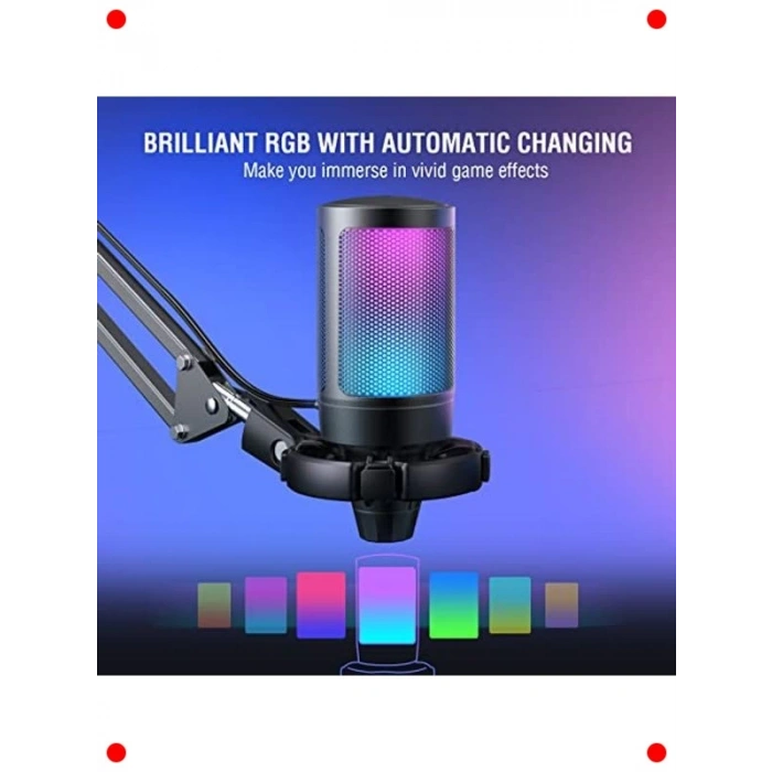 USB Yayıncı Mikrofon Seti - Siyah (A6T)