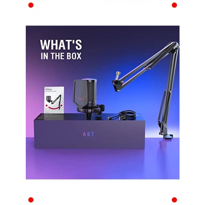 USB Yayıncı Mikrofon Seti - Siyah (A6T)